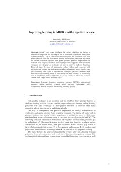 Improving learning in MOOCs with Cognitive Science