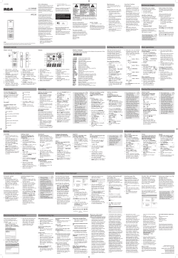 General controls VR5220 Before you begin Setting day and