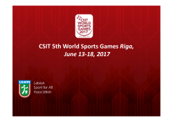 CSIT 5th World Sports Games Riga, June 13