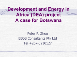 DEA A case for Botswana - Development and Energy in Africa