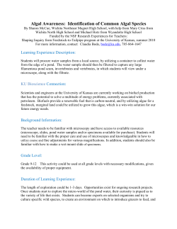 Algal Awareness: Identification of Common Algal Species