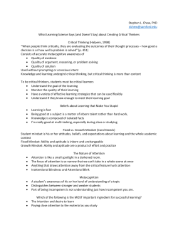 Stephen L. Chew, PhD  What Learning