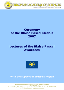 Lectures Blaise Pascal medallists