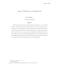 Anyons: Field Theory and Applications - UF Physics