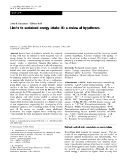 Limits to sustained energy intake IX