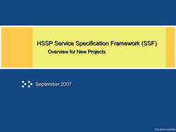 HSSP Service Development Framework Overview