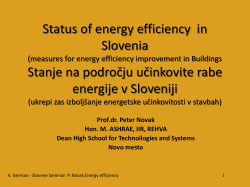 Status of energy efficiency in Slovenia
