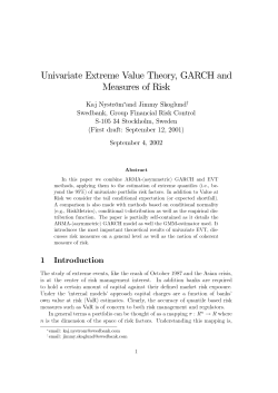 Univariate Extreme Value Theory, GARCH and - Gloria