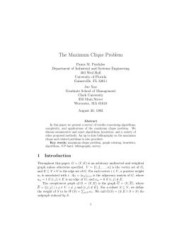The Maximum Clique Problem - School of Computing Science
