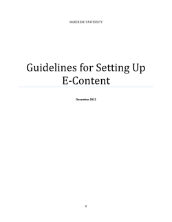 Guidelines for Setting Up E-Content