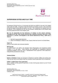 supervision duties and play time