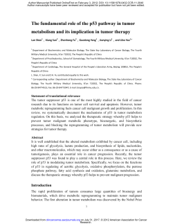The fundamental role of the p53 pathway in tumor metabolism and