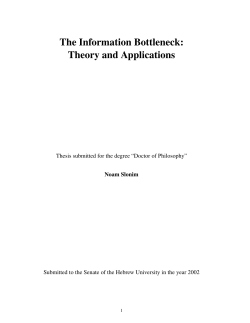 The Information Bottleneck: Theory and Applications
