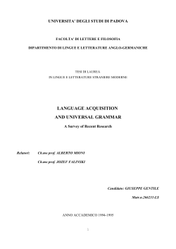 language acquisition and universal grammar