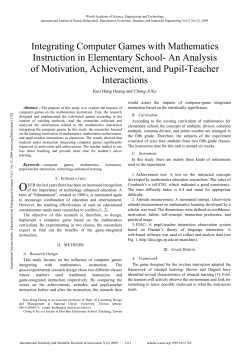 Integrating Computer Games with Mathematics Instruction in