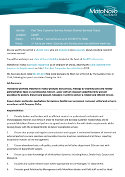 Job title: Part Time Customer Service Advisor (Partner Services Team)