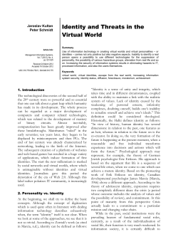 Identity and Threats in the Virtual World