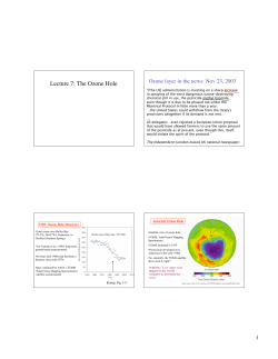 Lecture 7: The Ozone Hole