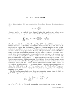 13. THE LARGE SIEVE. 13.1. Introduction. We have seen that the