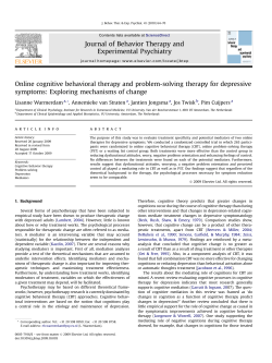 Online cognitive behavioral therapy and problem