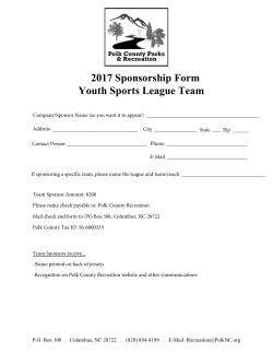 2 7 Sponsorship Form Youth Sports League Team