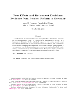 Peer Effects and Retirement Decisions: Evidence from Pension