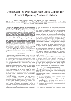 Application of Two Stage Rate Limit Control for Different Operating