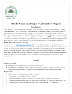 Florida Native Landscape&trade; Certification Program