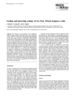 Feeding and burrowing ecology of two East African mangrove crabs