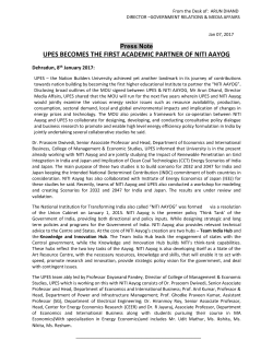 UPES BECOMES THE FIRST ACADEMIC PARTNER OF NITI AAYOG