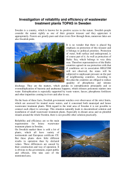 Investigation of reliability and efficiency of wastewater