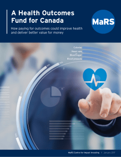 A Health Outcomes Fund for Canada