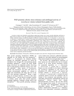 PGP, Abiotic Stress Tolerant and Antifungal activity of Azotobacter