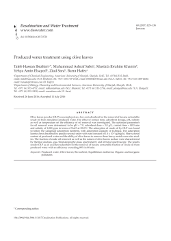 Produced water treatment using olive leaves