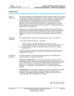 Continuous Analyzers - Ozone (O3)