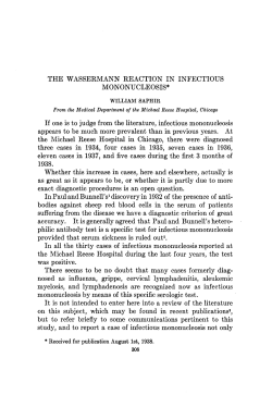 THE WASSERMANN REACTION IN INFECTIOUS