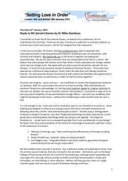 Read Dr Mike Davidson`s full response here