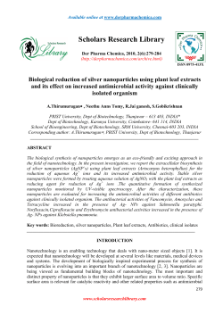 Biological reduction of silver nanoparticles using plant leaf extracts