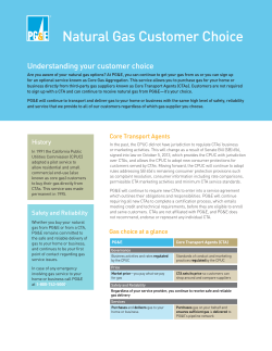 Natural Gas Customer Choice - Pacific Gas and Electric Company