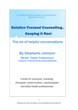 Solution Focused Counselling - Charles Sturt University Research