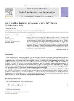 Use of modified Bernstein polynomials to solve KdV&ndash;Burgers