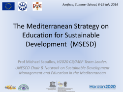 The Mediterranean Strategy for ESD - MIO