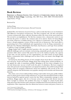 Review of Xavier Briggs` Democracy as Problem