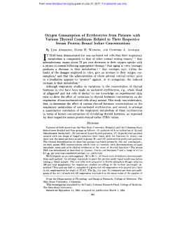 Oxygen Consumption of Erythrocytes from Patients