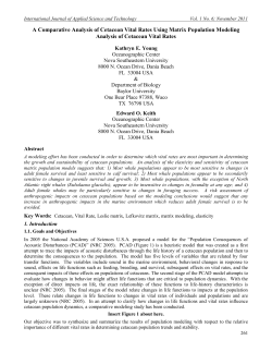 A Comparative Analysis of Cetacean Vital Rates Using Matrix