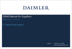 SQMS Manual for Suppliers