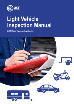 Light vehicle inspection manual
