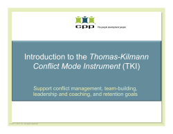 Introduction to the Thomas-Kilmann Conflict Mode Instrument