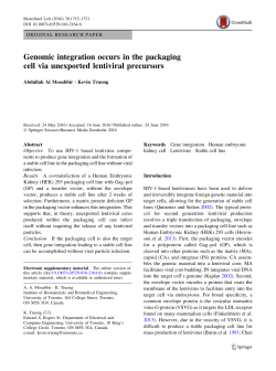 Genomic integration occurs in the packaging cell via unexported