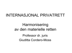 INTERNASJONAL PRIVATRETT Forelesingsplan